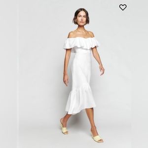 NWT Reformation Baela White Linen Dress